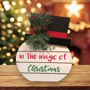 🆕 3D HOLIDAY “SNOWMAN” WOODEN TABLE TOP DECOR! SO CUTE! STANDS ALONE, WELL MADE